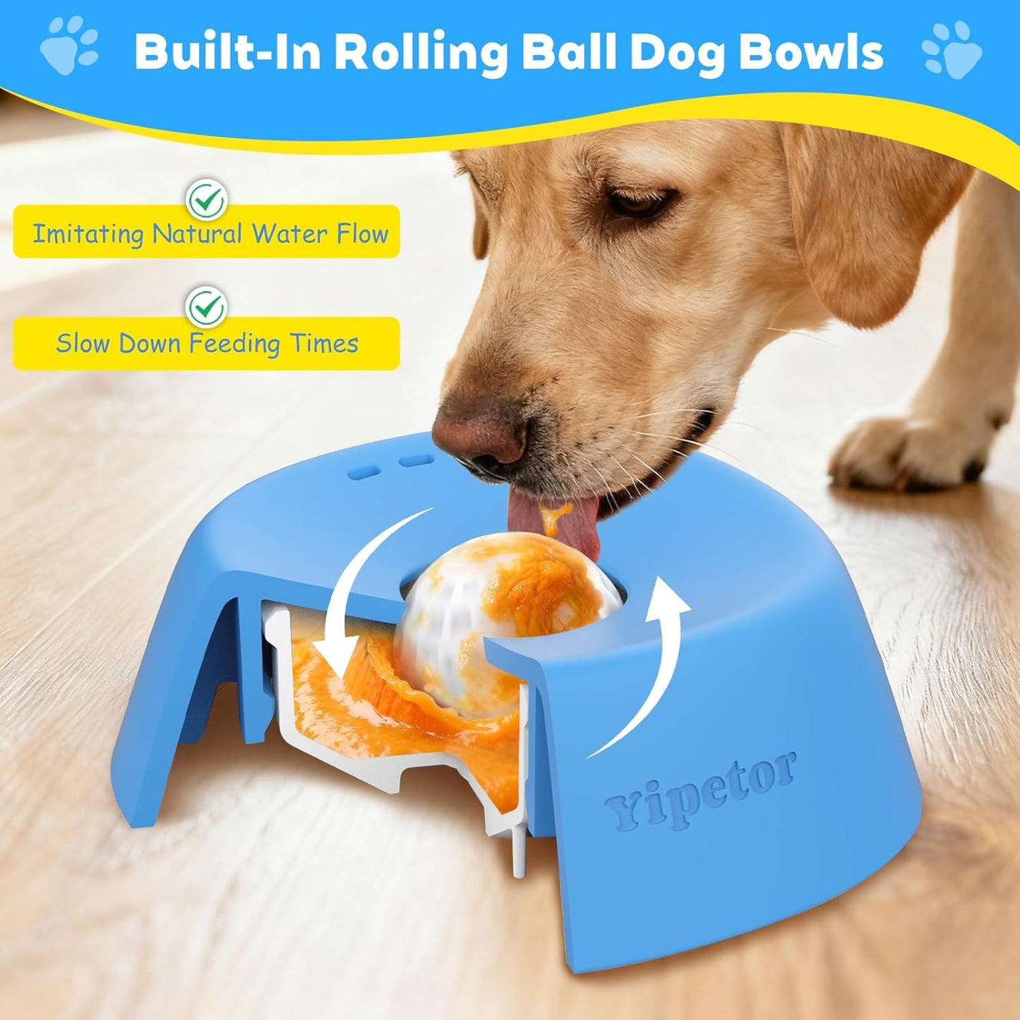 Yipetor Slow Feeder Dog Bowls for Liquid Treat